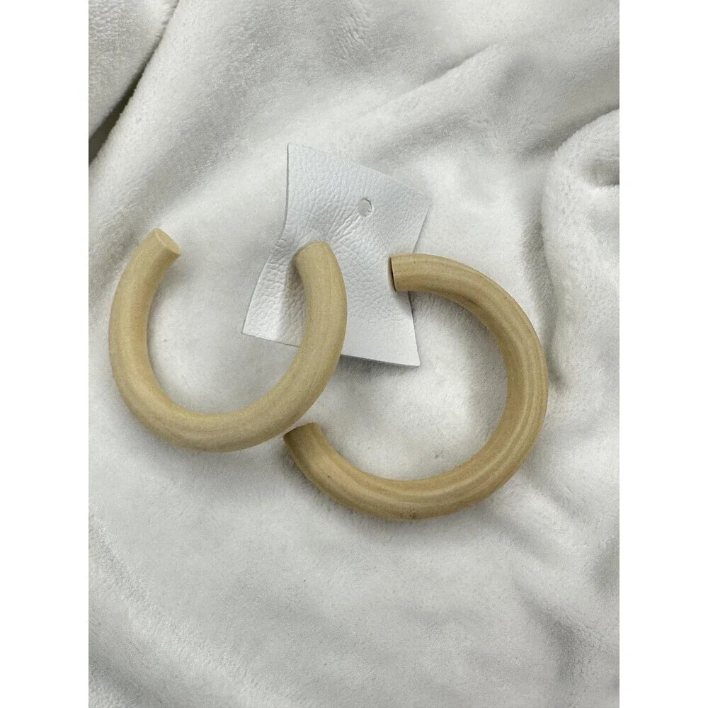 Free People Natural Wood Half Circle Handles Pair Craft Accessory Lightweight